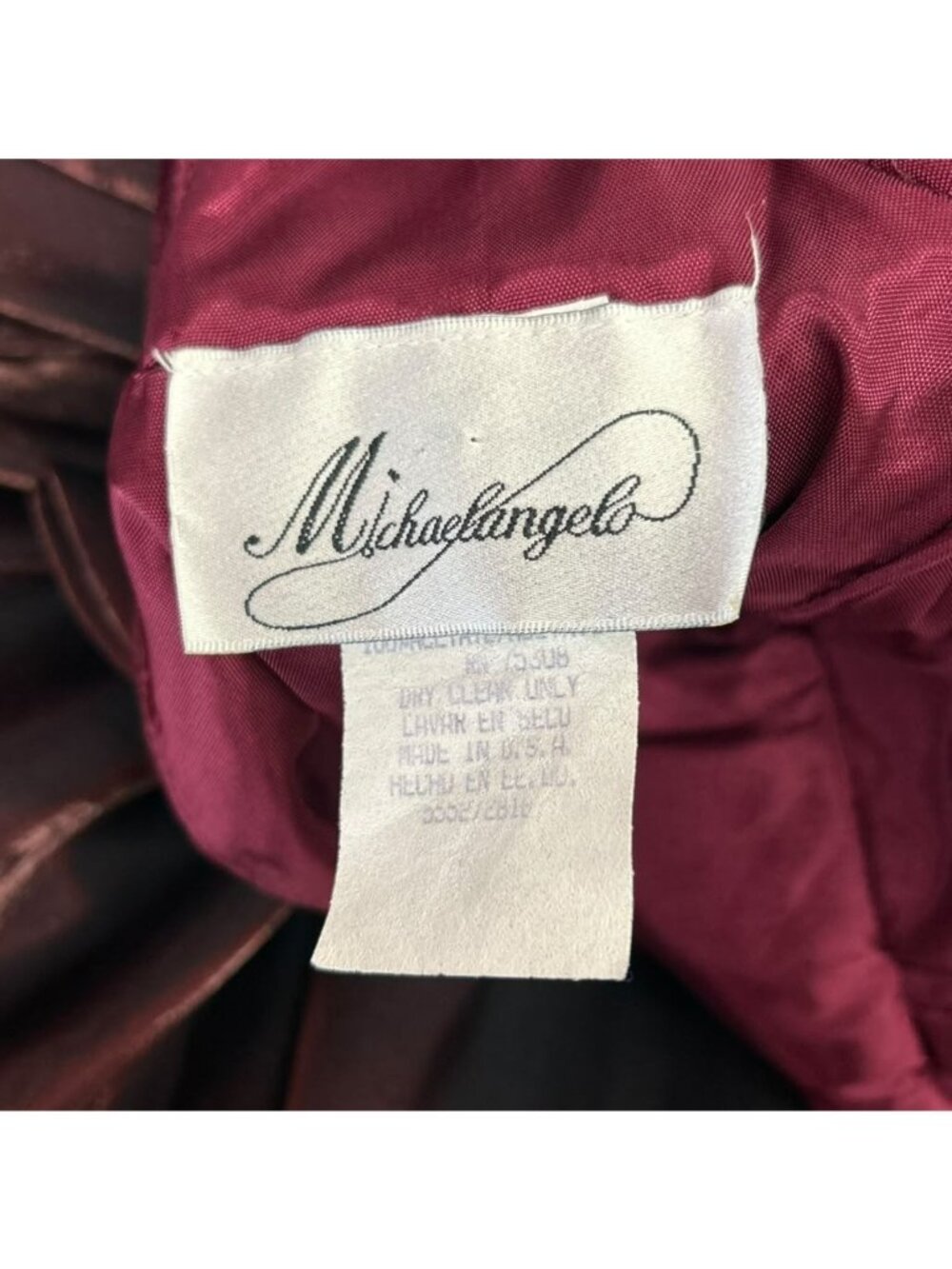 VTG Michaelangelo Dress Women's Size XS Burgundy Maxi Velvet With Bow Detail - Picture 8 of 15